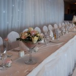 Short Martini Vases on Top Table